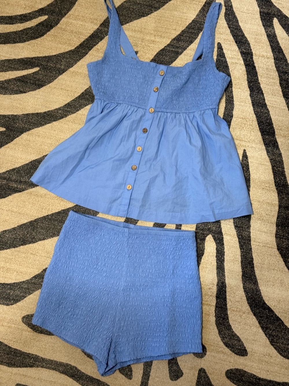 Free People Two-Piece Smocked Top & Shorts Set